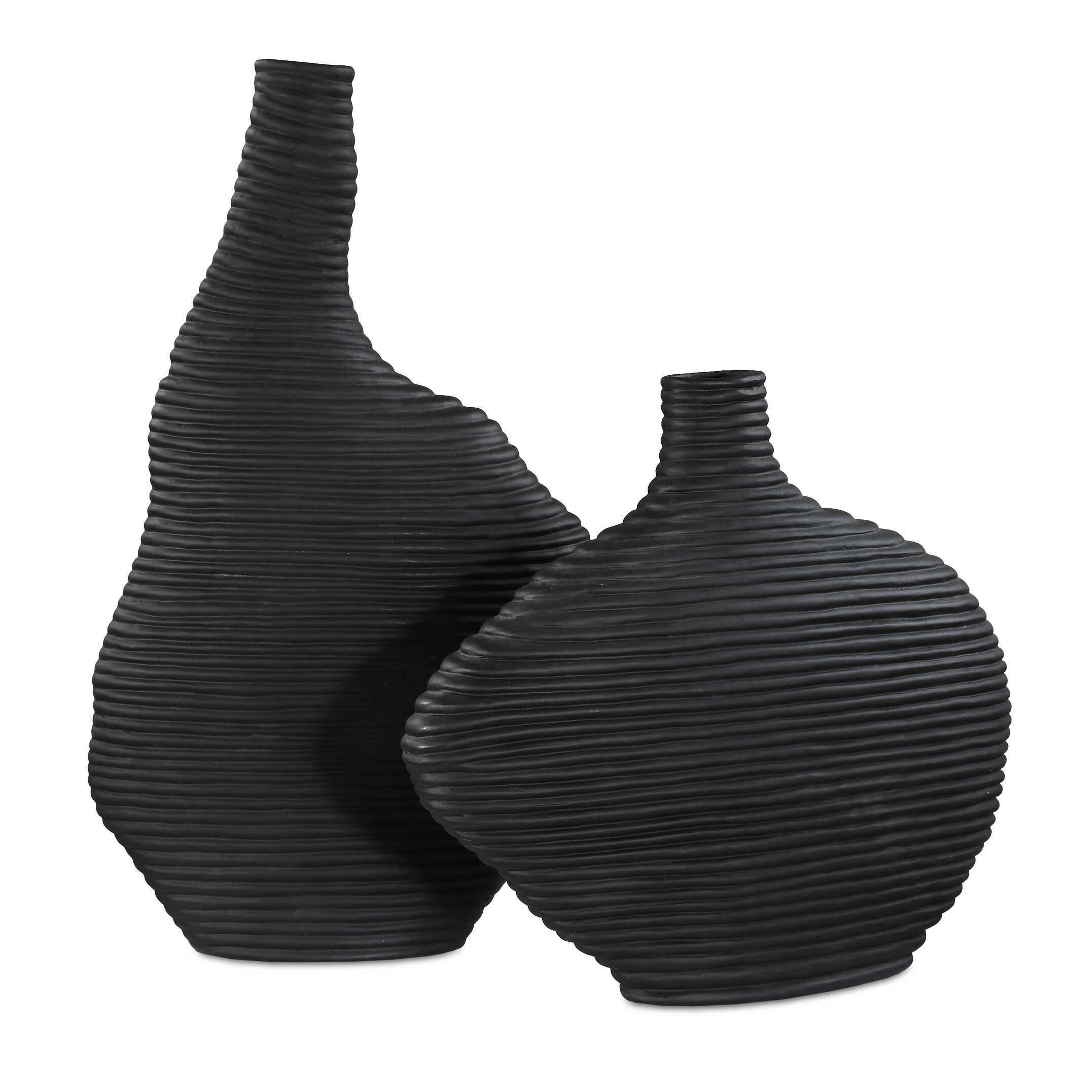 Duostacked Black Vases