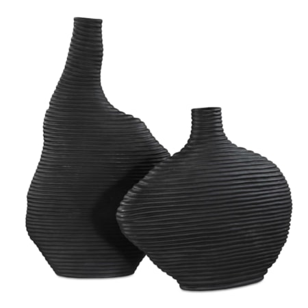 Duostacked Black Vases