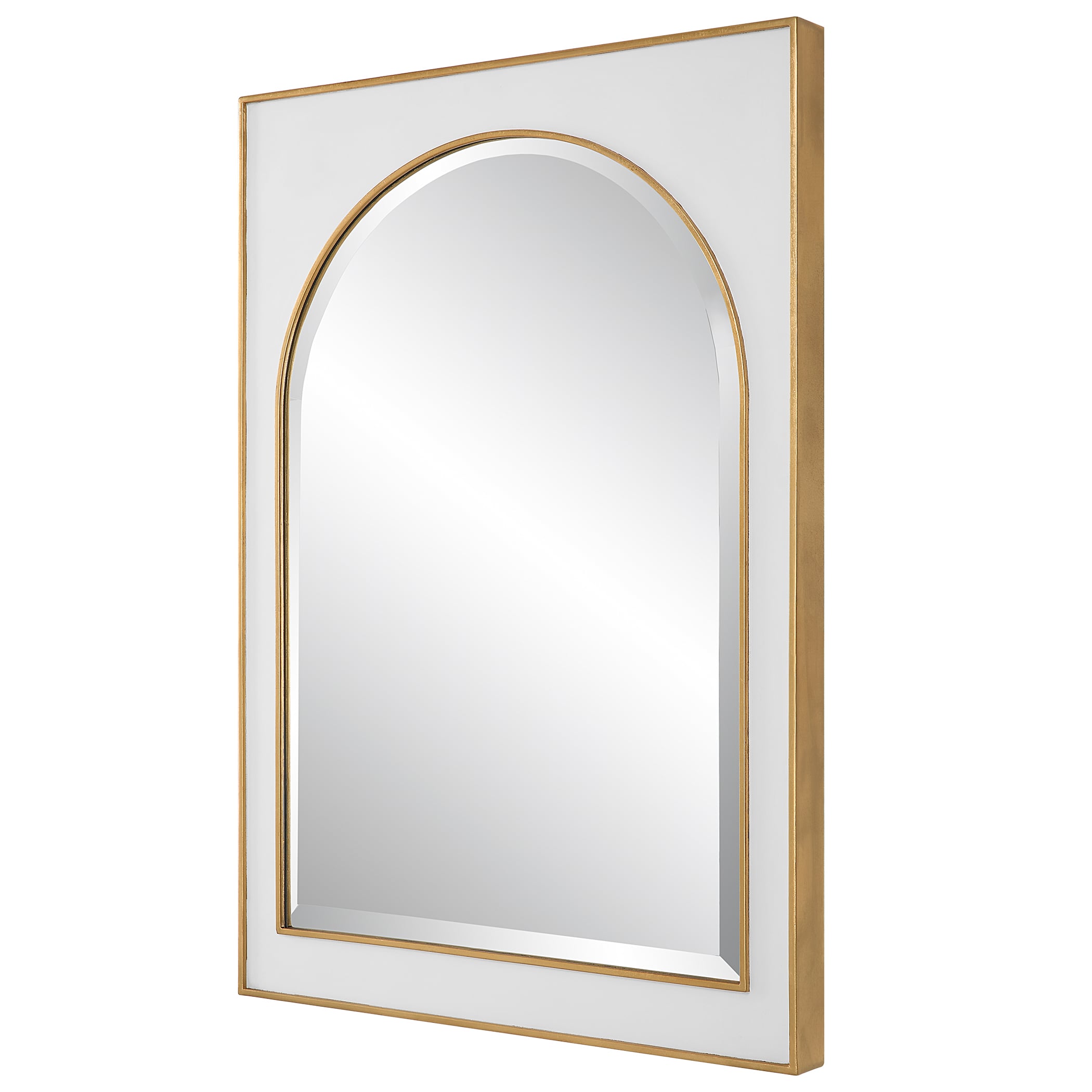 White Gloss Arched Mirror