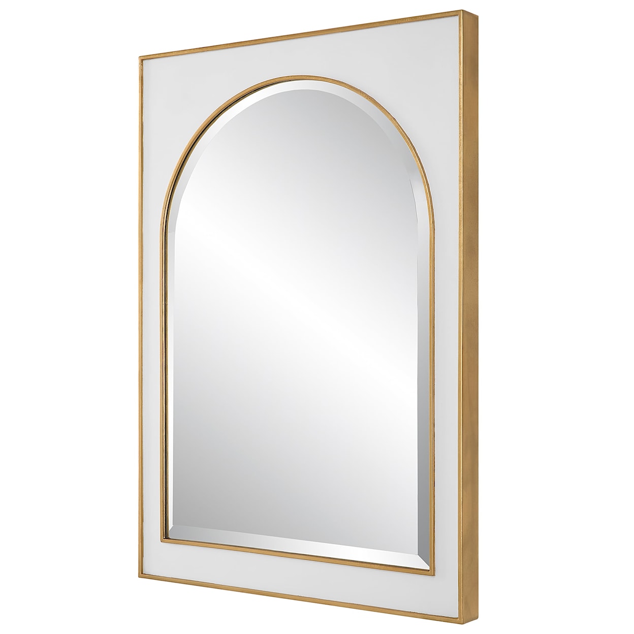Uttermost Crisanta White Gloss Arched Mirror