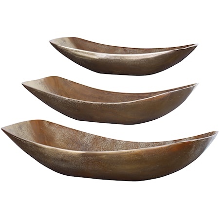 Anas Antique Brass Bowls (Set of 3)