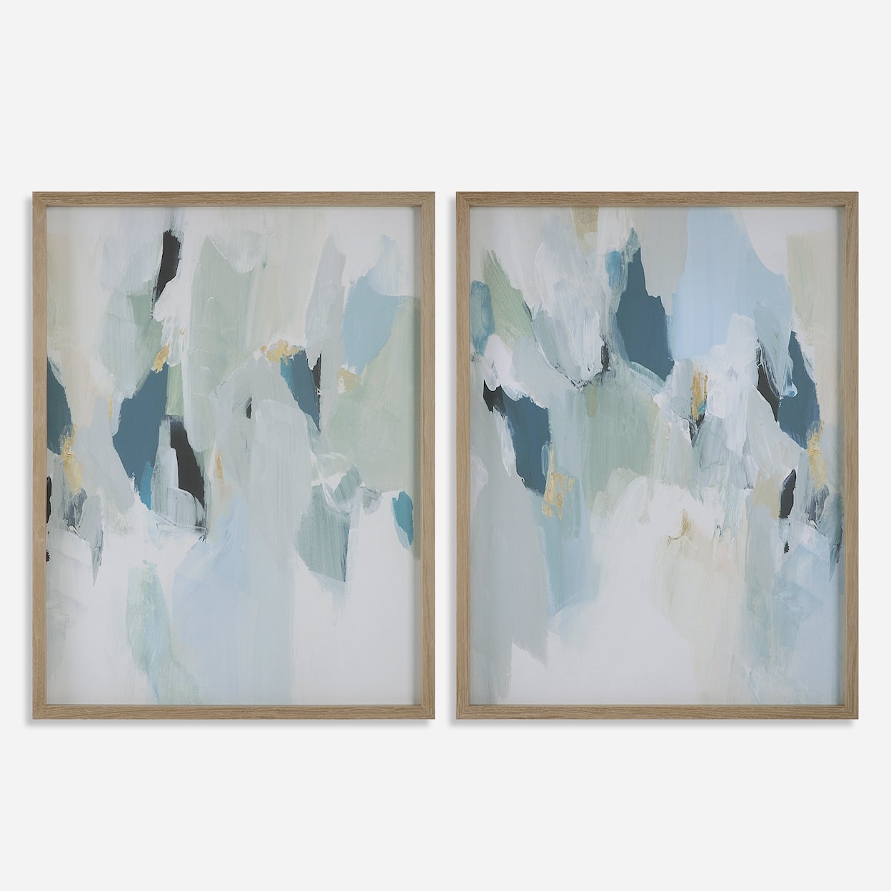 Uttermost Seabreeze Abstract Framed Canvas Prints Set/2