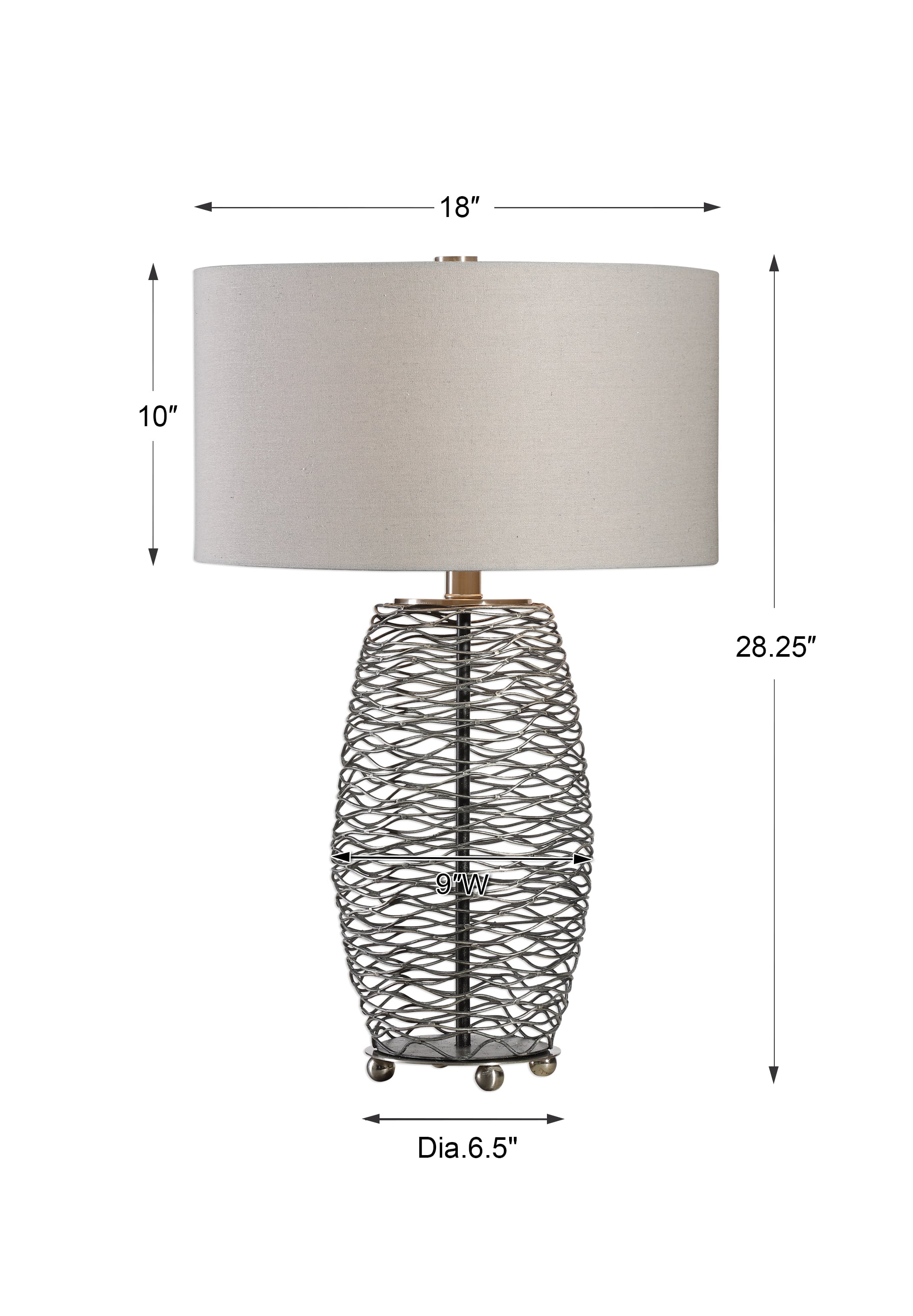 Uttermost Table Lamps Sinuous Wavy Steel Mesh Lamp