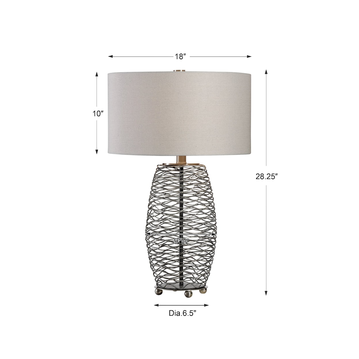 Uttermost Table Lamps Sinuous Wavy Steel Mesh Lamp