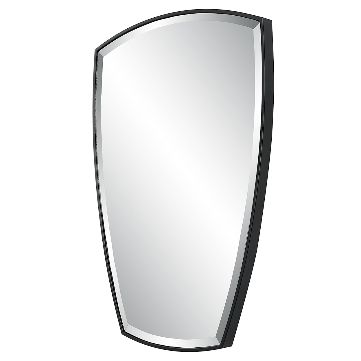 Uttermost Crest Curved Iron Mirror with Black Mirror Trim