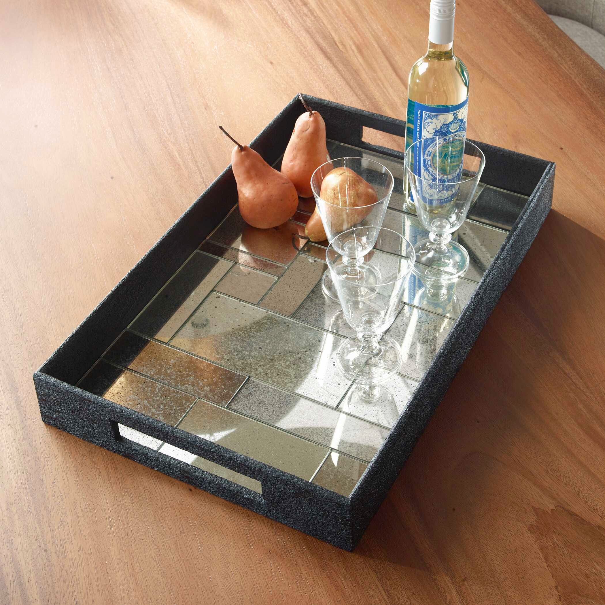 Modern Mosaic Antique Mirrored Tray