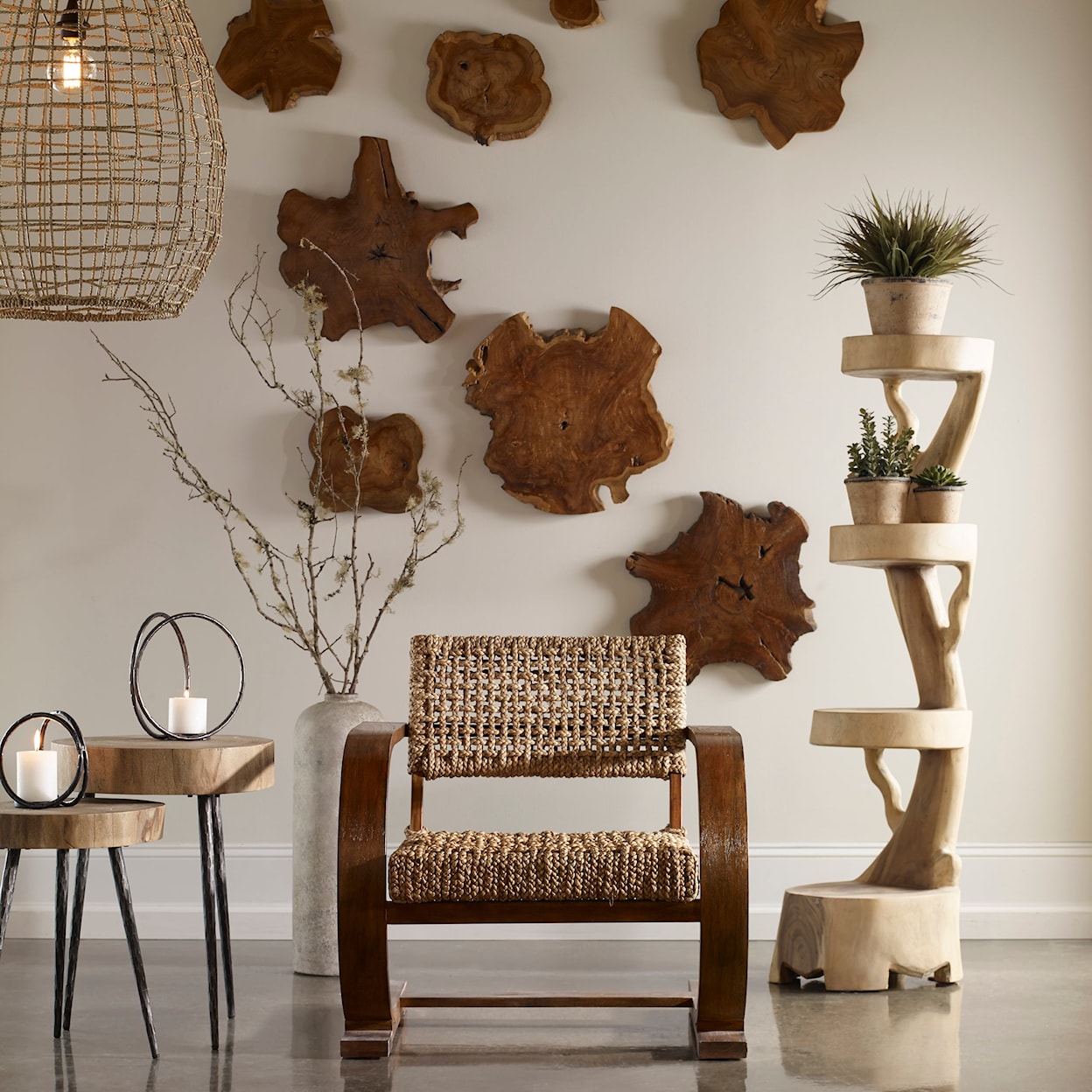 Uttermost Alternative Wall Decor Kalani Teak Wall Art (Set of 3)