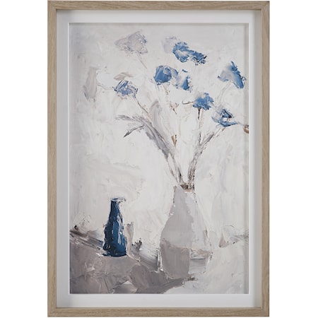 Blue Flowers In Vase Framed Print