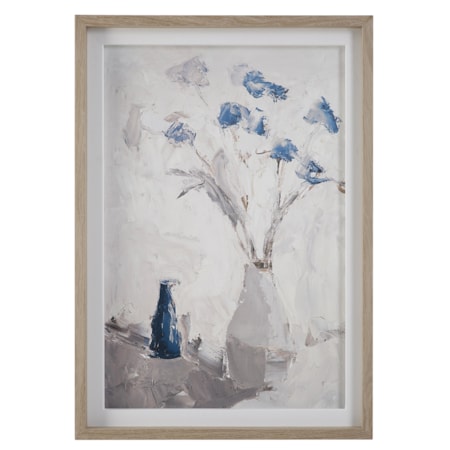 Blue Flowers In Vase Framed Print