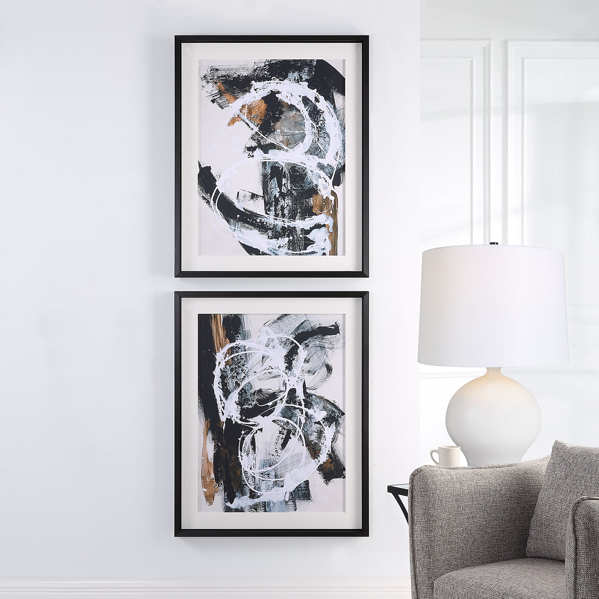 Uttermost Winterland Abstract Prints- Set of 2