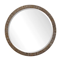 Wayde Gold Bark Round Mirror