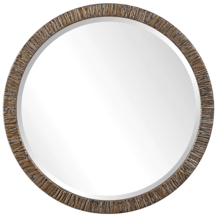 Wayde Gold Bark Round Mirror