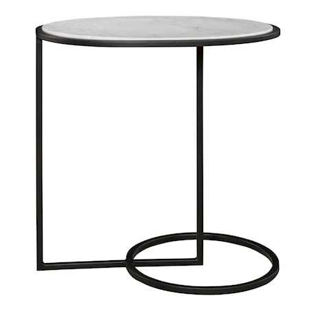 White Marble Accent Table