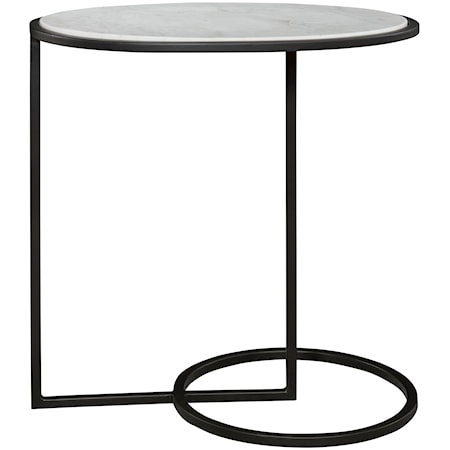 White Marble Accent Table