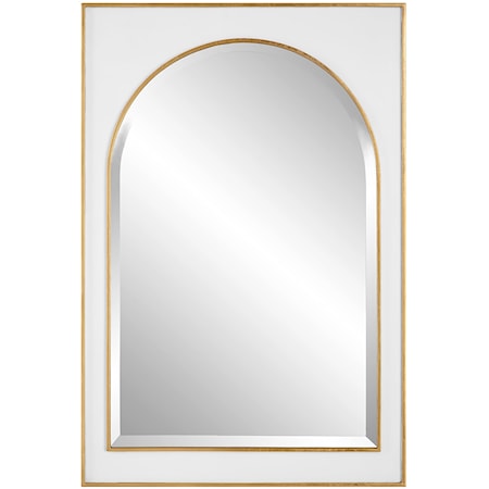 White Gloss Arched Mirror