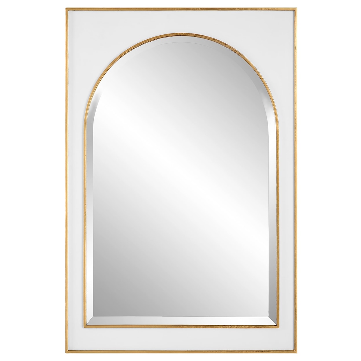 Uttermost Crisanta White Gloss Arched Mirror