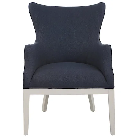 Contemporary Gordonston Upholstered Accent Chair with Blue Fabric