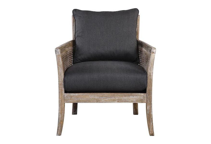 Accent Furniture - Accent Chairs Encore Dark Gray Armchair by Uttermost at Goffena Furniture & Mattress Center
