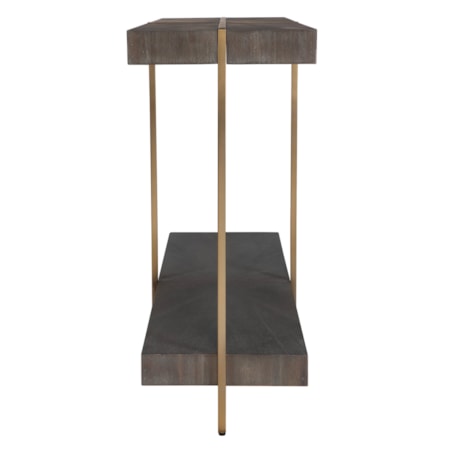 Taja Modern Brass / Wood Console Table