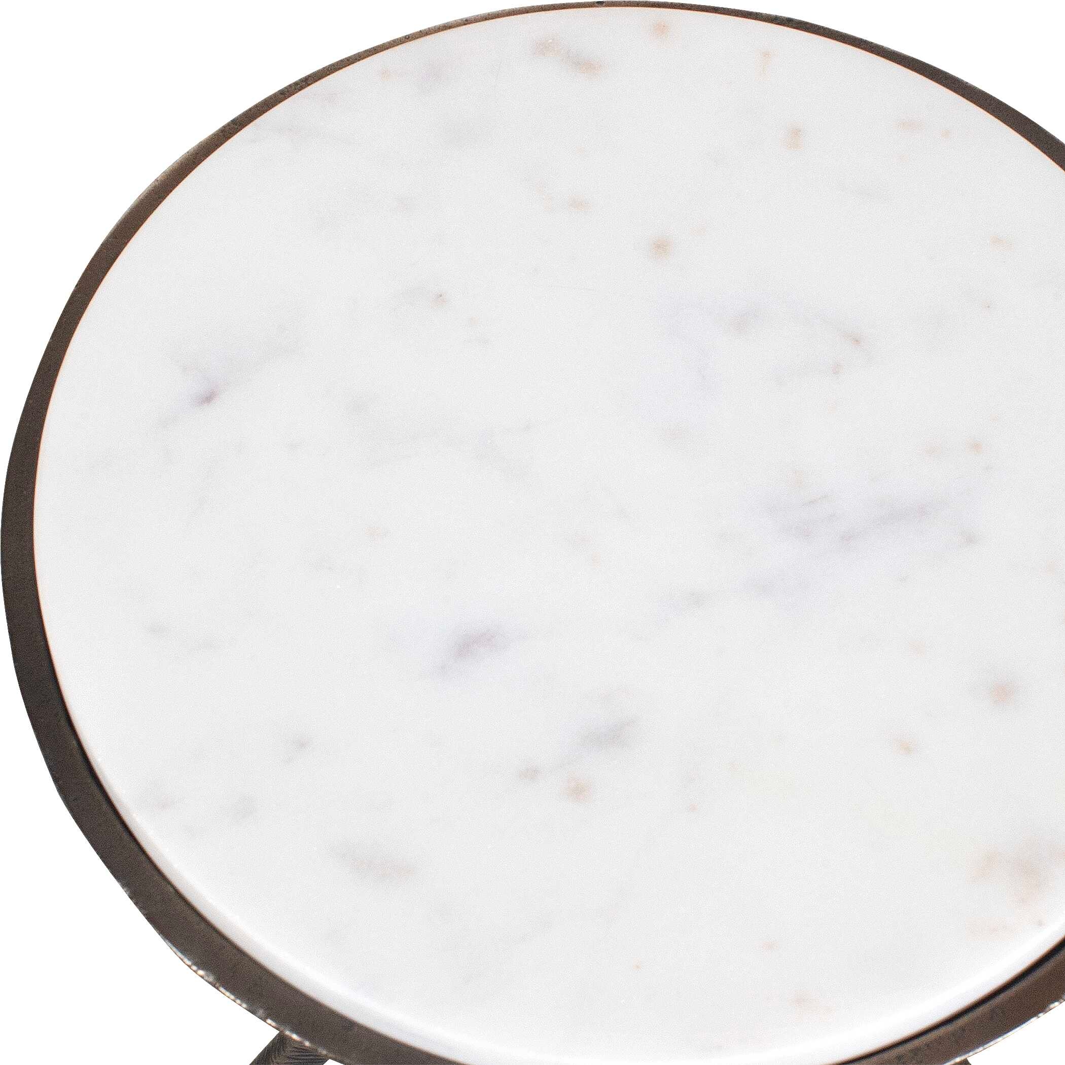 Tilton White Marble Accent Table