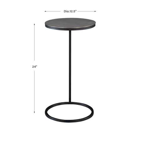 Round Accent Table with Plated Antique Top