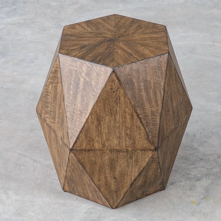 Honey Geometric Accent Table