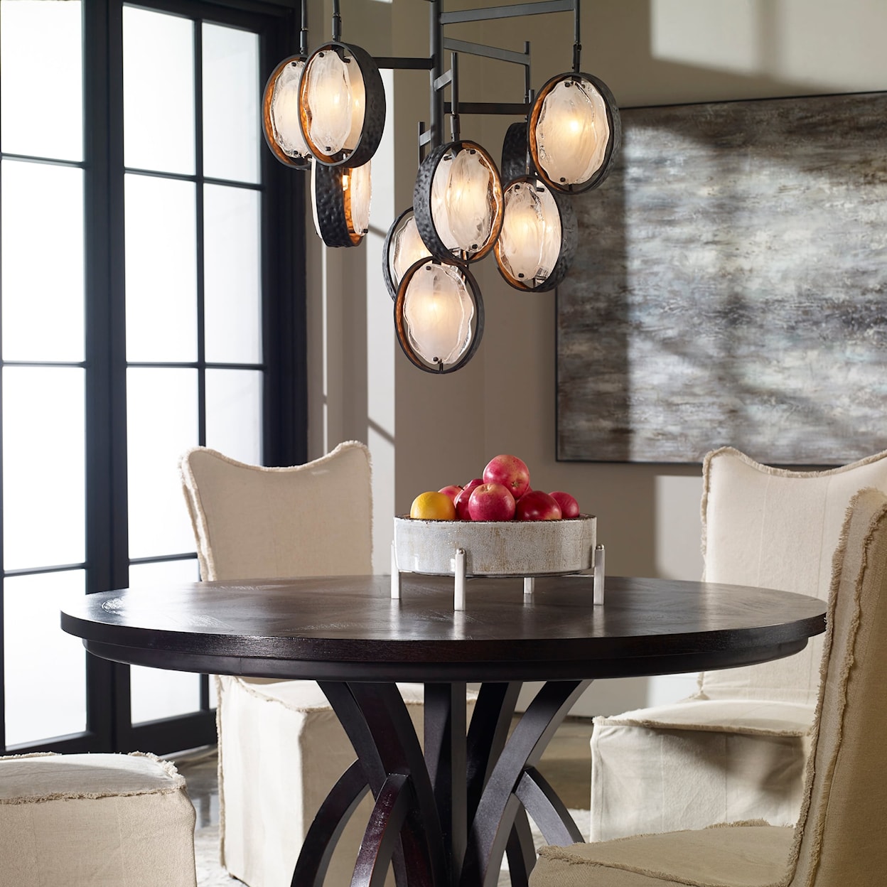 Uttermost Lighting Fixtures - Chandeliers Maxin Dark Bronze 9 Light Chandelier