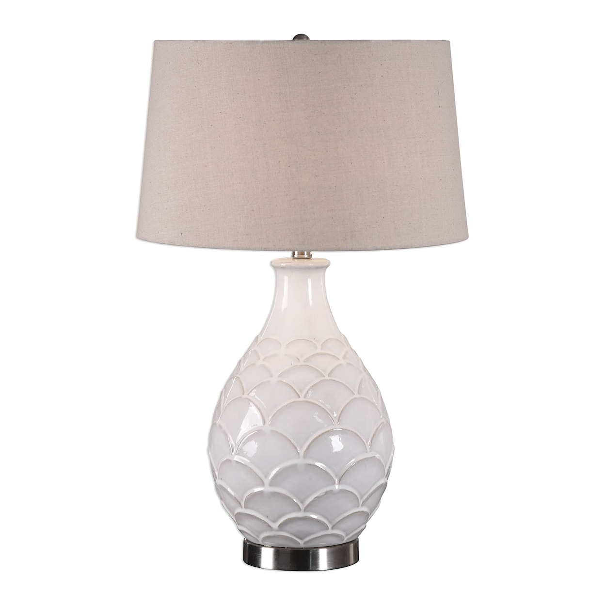 Uttermost Table Lamps Camellia Glossed White Table Lamp