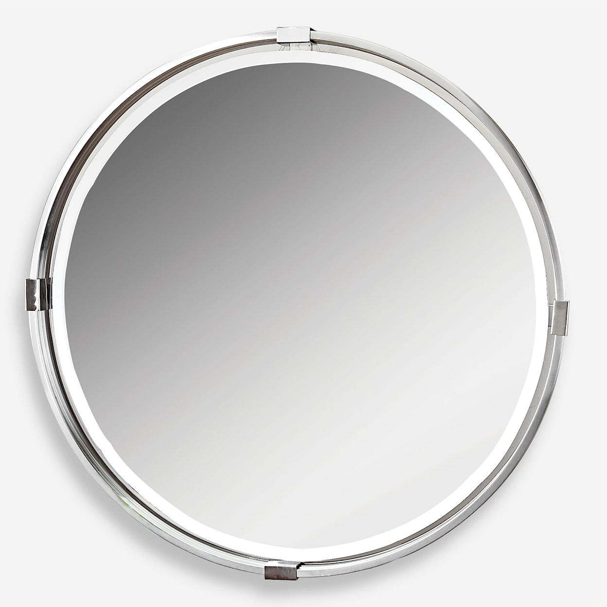 Uttermost Mirrors - Round Tazlina Brushed Nickel Round Mirror