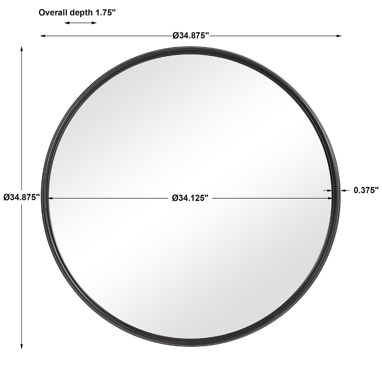 Uttermost Mirrors - Round Belham Round Iron Mirror