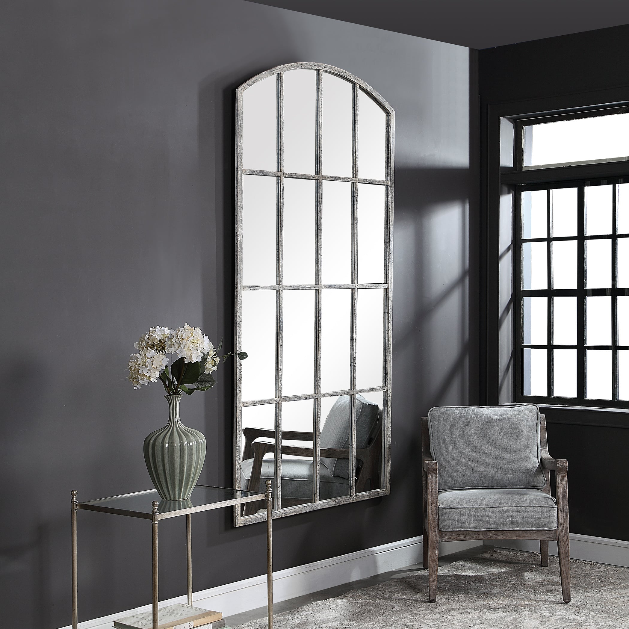 Amiel Ivory Arched Mirror