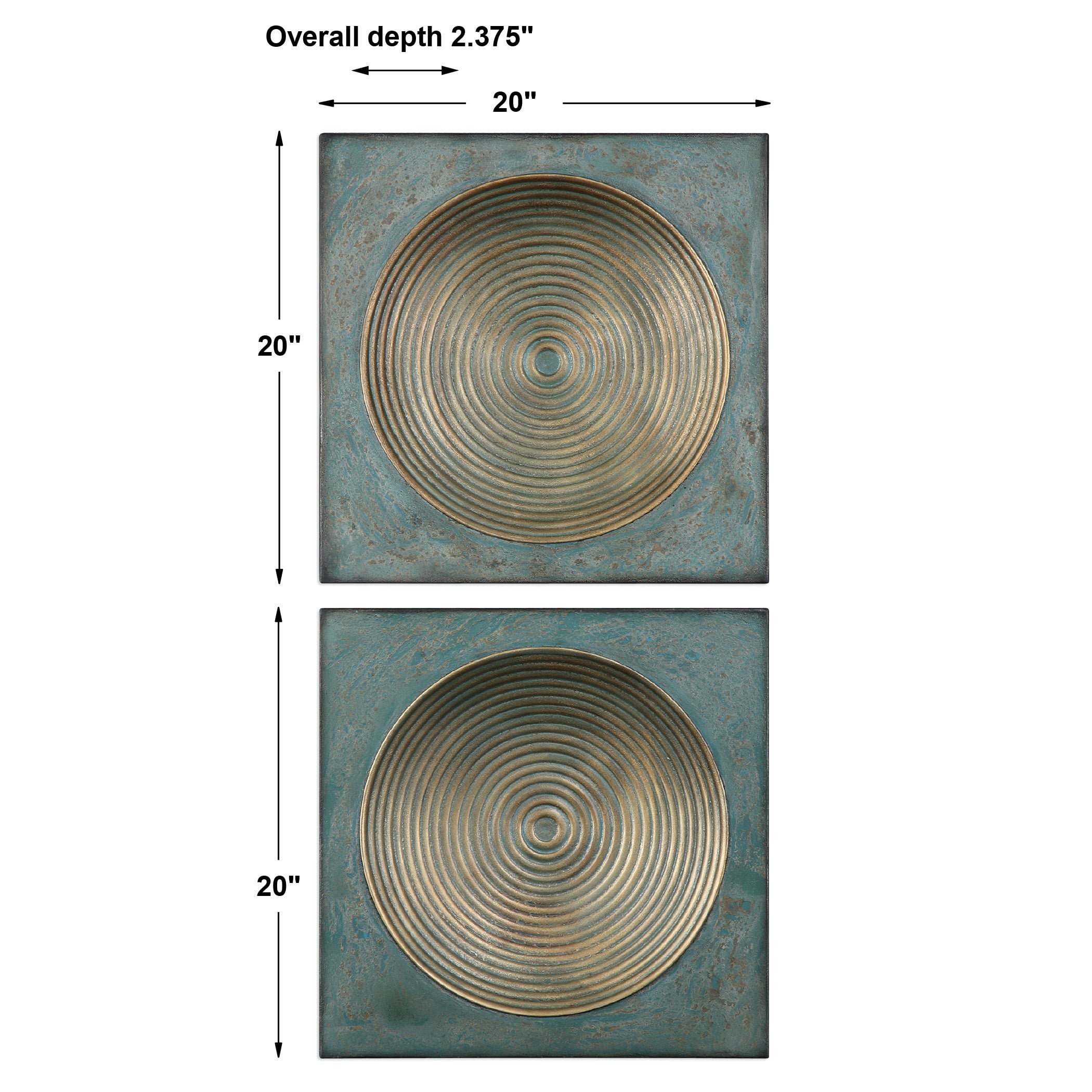 Uttermost Alternative Wall Decor Sybil Antique Gold Squares Set of 2