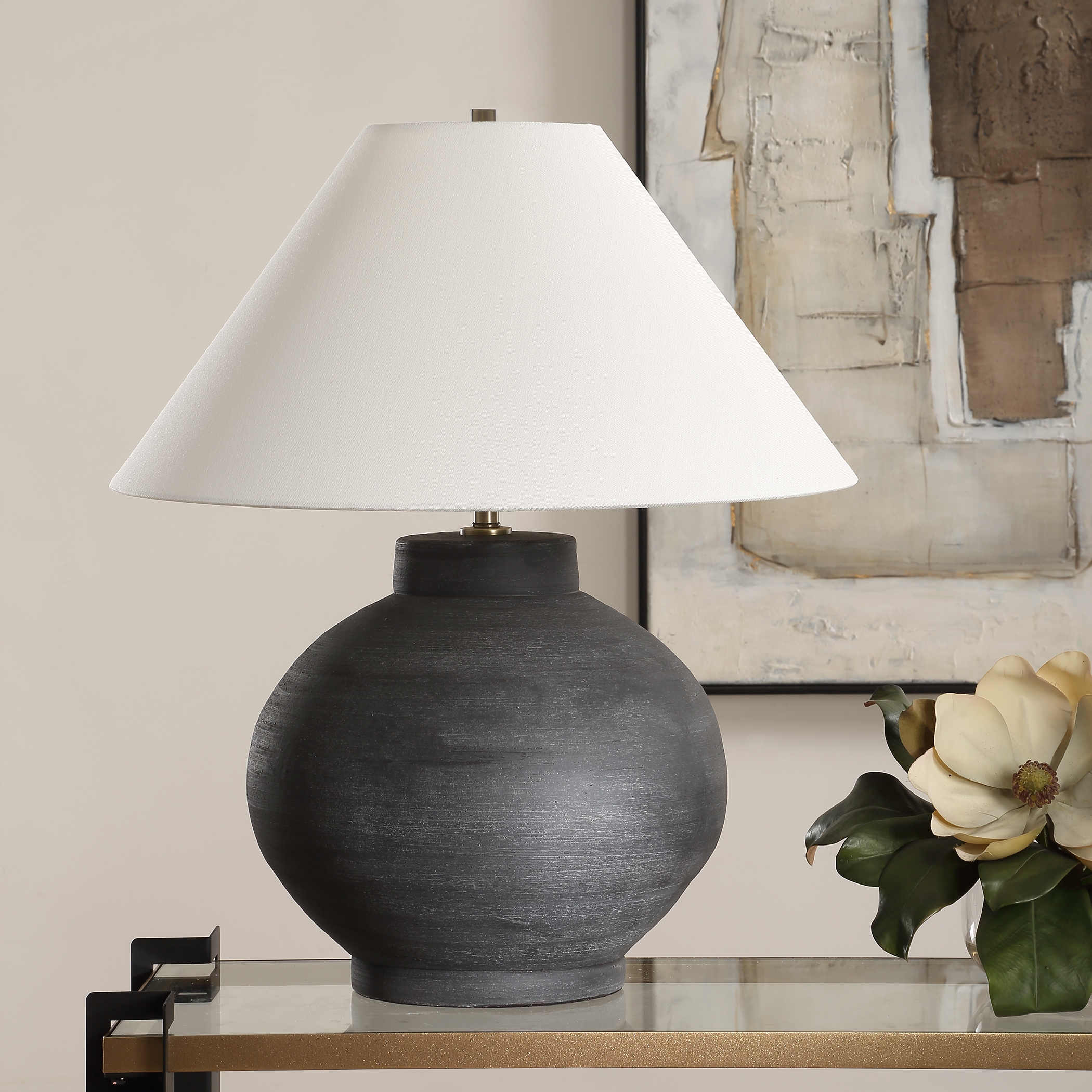Tramore Rustic Charcoal Table Lamp