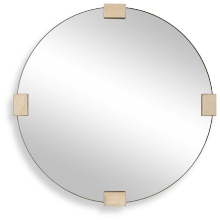 Russo Travertine Round Mirror