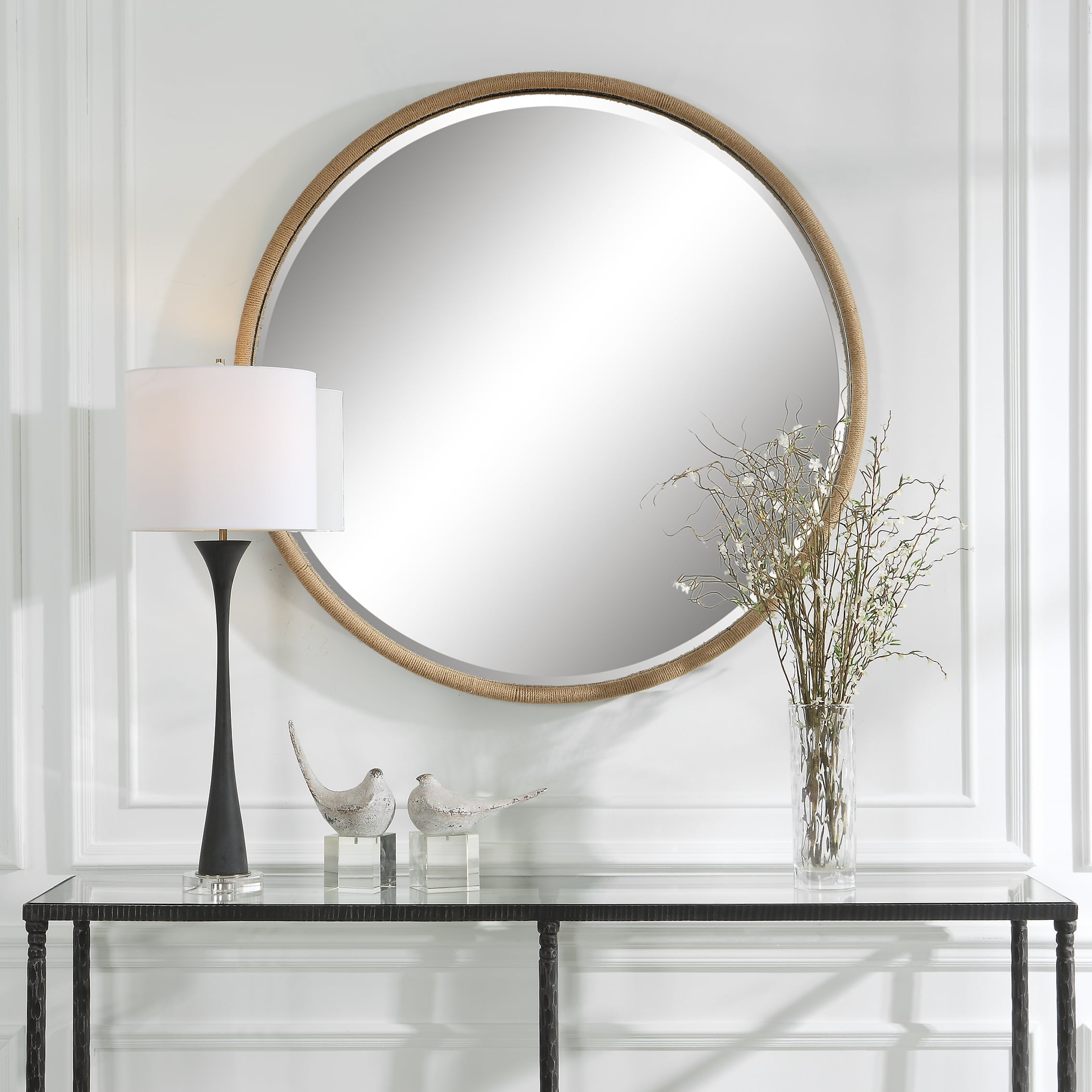 Uttermost Ranchero Ranchero Natural Rope Round Mirror