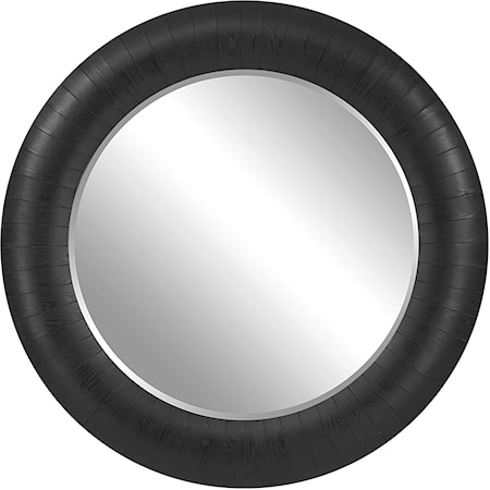 Stockade Dark Round Mirror