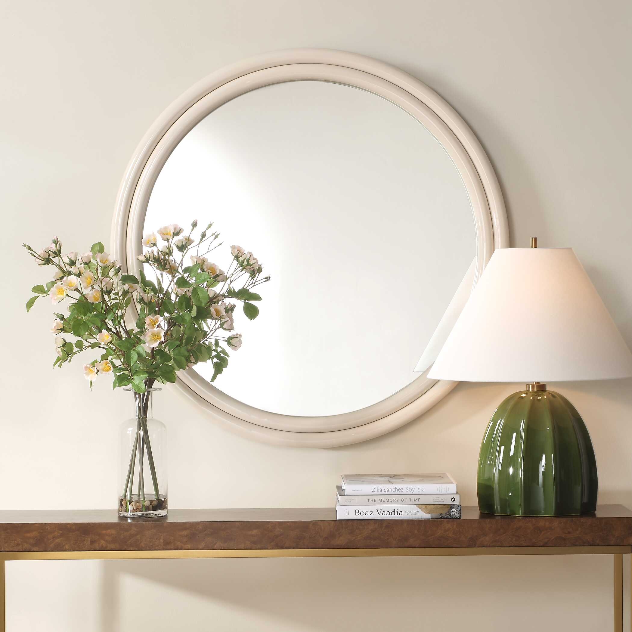 Florian Warm White Round Mirror