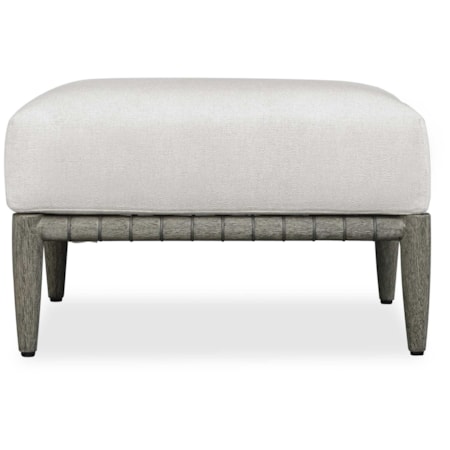 Borneo White Cushion Outdoor Ottoman