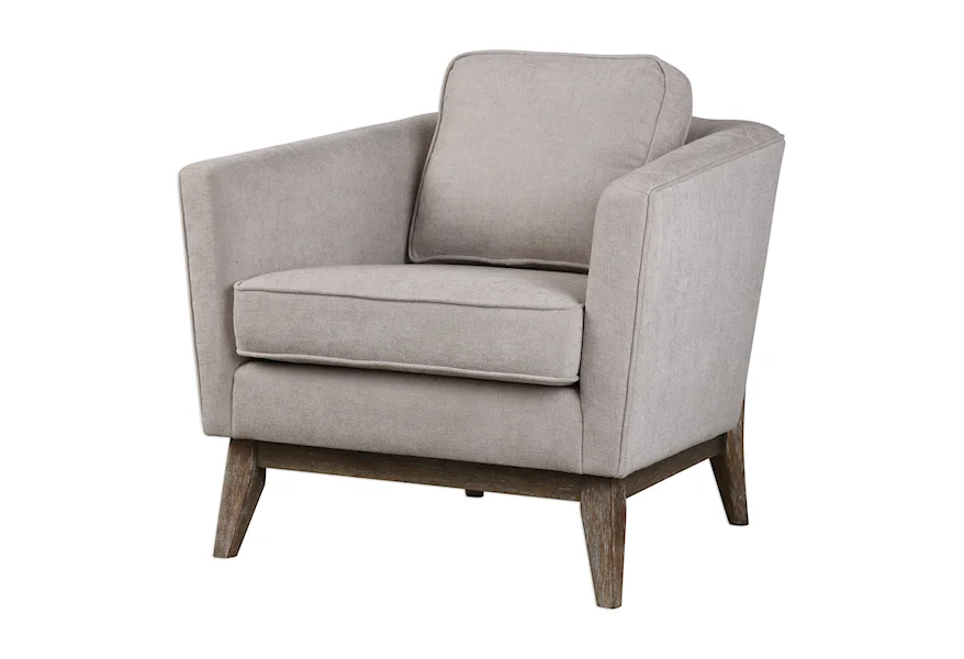Accent Furniture - Accent Chairs Varner Beige Linen Accent Chair by Uttermost at Janeen's Furniture Gallery