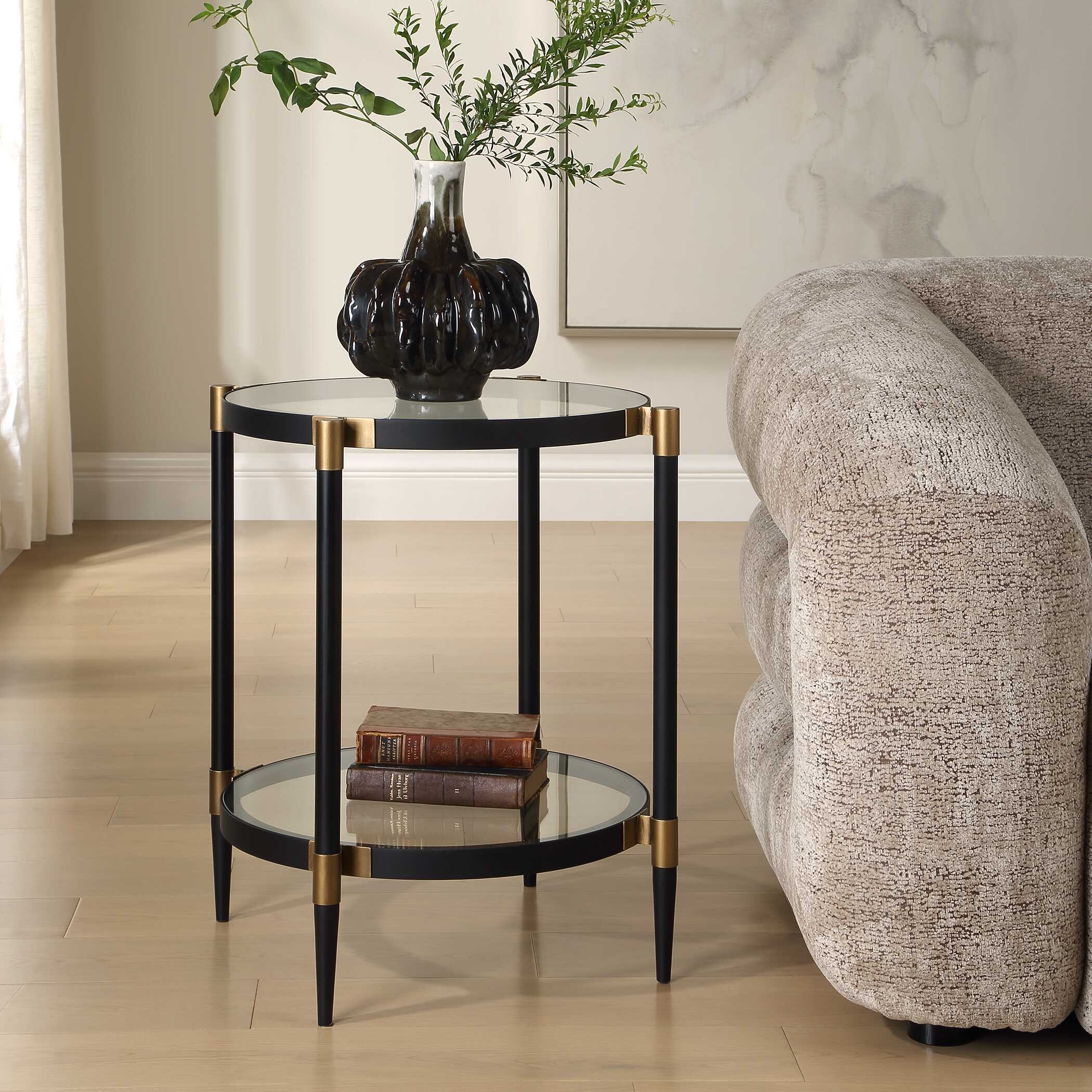 Uttermost Chadid Chadid Round Glass Side Table
