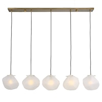 Contemporary 5-Light Pendant with Brass Finish Accents