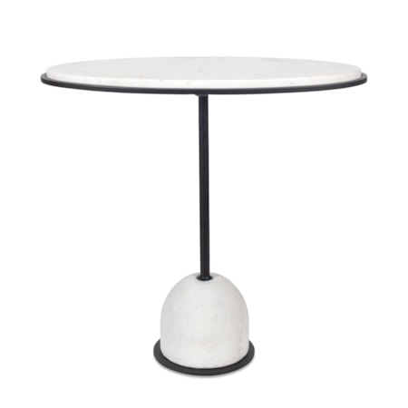 Morro White Marble Side Table