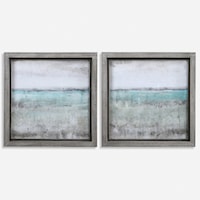 Aqua Horizon Framed Prints, Set/2