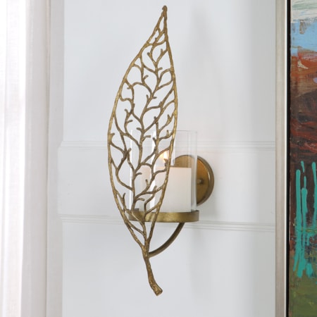 Aged Gold Candle Sconce