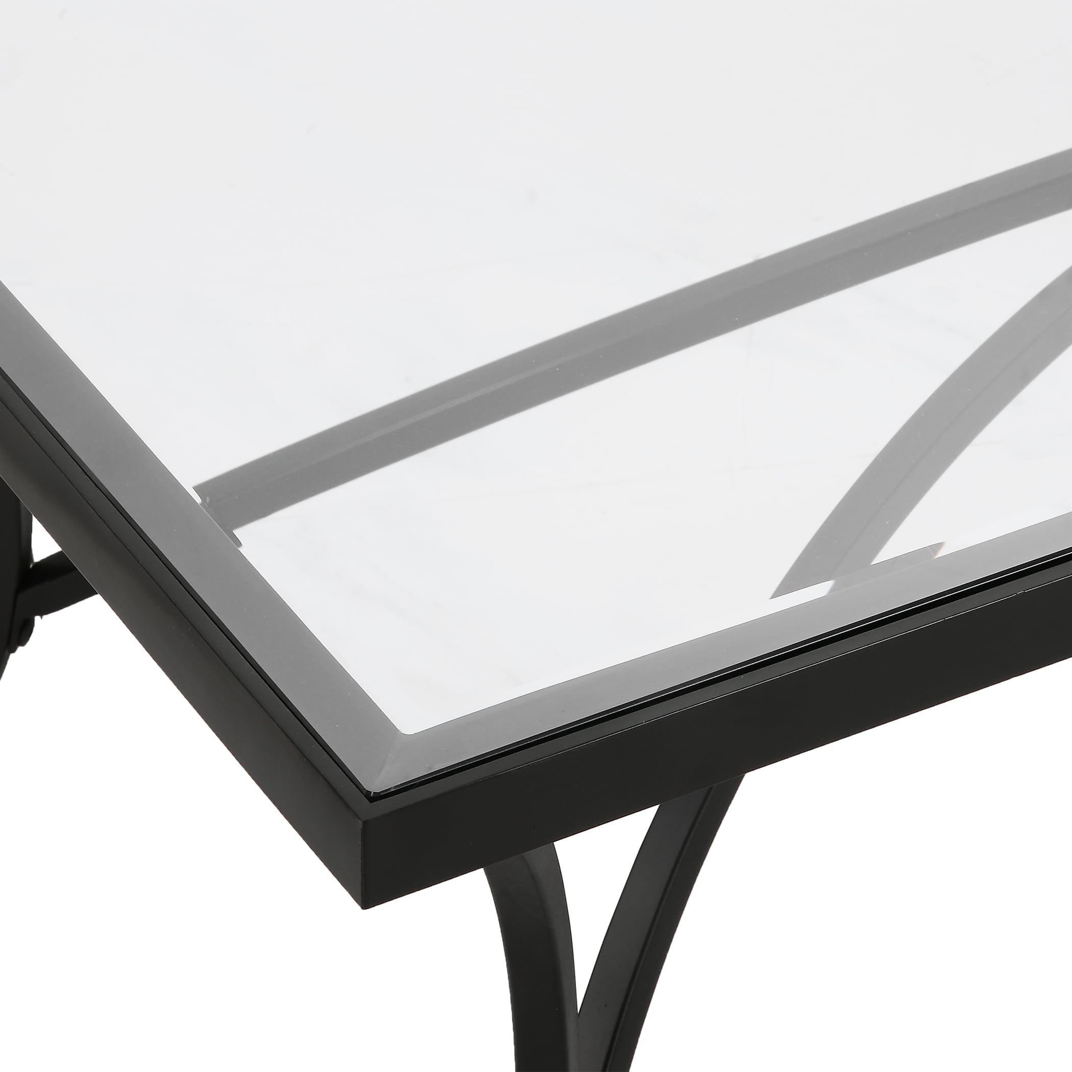 Alayna Black Metal &amp; Glass Coffee Table