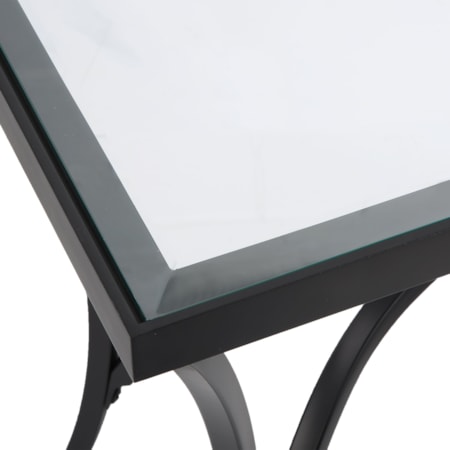 Alayna Black Metal &amp; Glass End Table