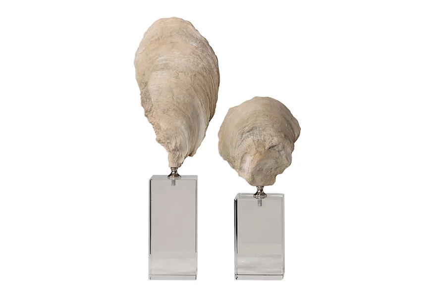 Accessories - Statues and Figurines Oyster Shell Sculptures, S/2 by Uttermost at Michael Alan Furniture & Design