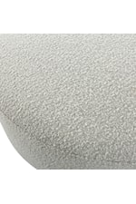 Uttermost Avila Contemporary Grey Tweed Round Ottoman with Oak Base