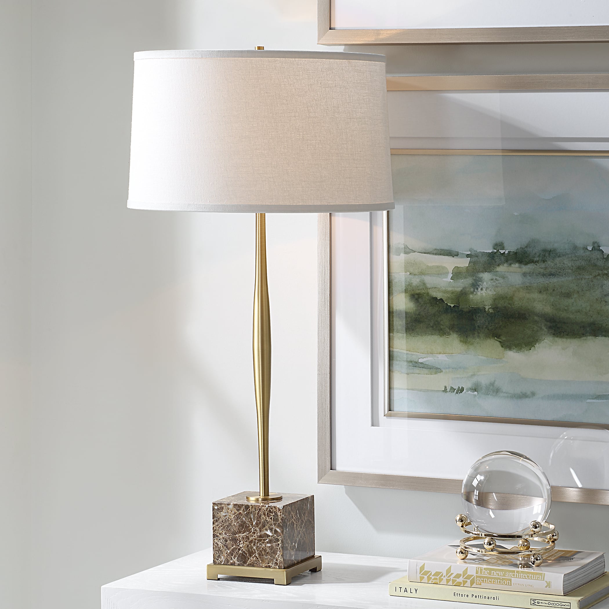 Uttermost Booker Booker Thin Brass Table Lamp