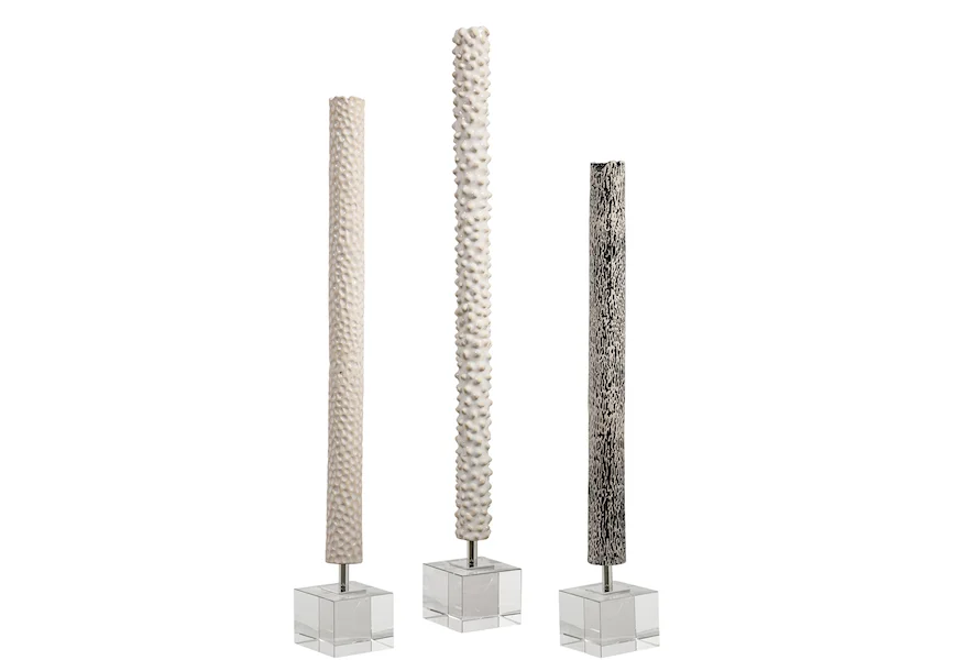 Accessories - Statues and Figurines Cylindrical Sculptures, S/3 by Uttermost at Corner Furniture